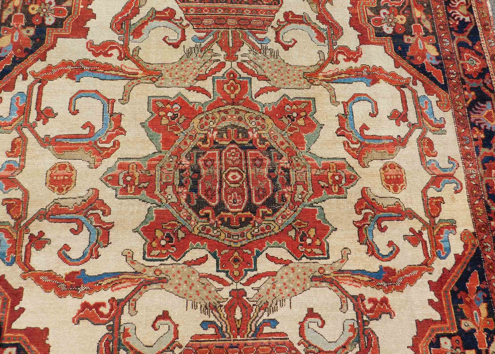 Mishan Malayer Persian rug. Iran. Antique, around 1880.191 cm x 143 cm. Knotted by hand. Wool on - Bild 7 aus 12