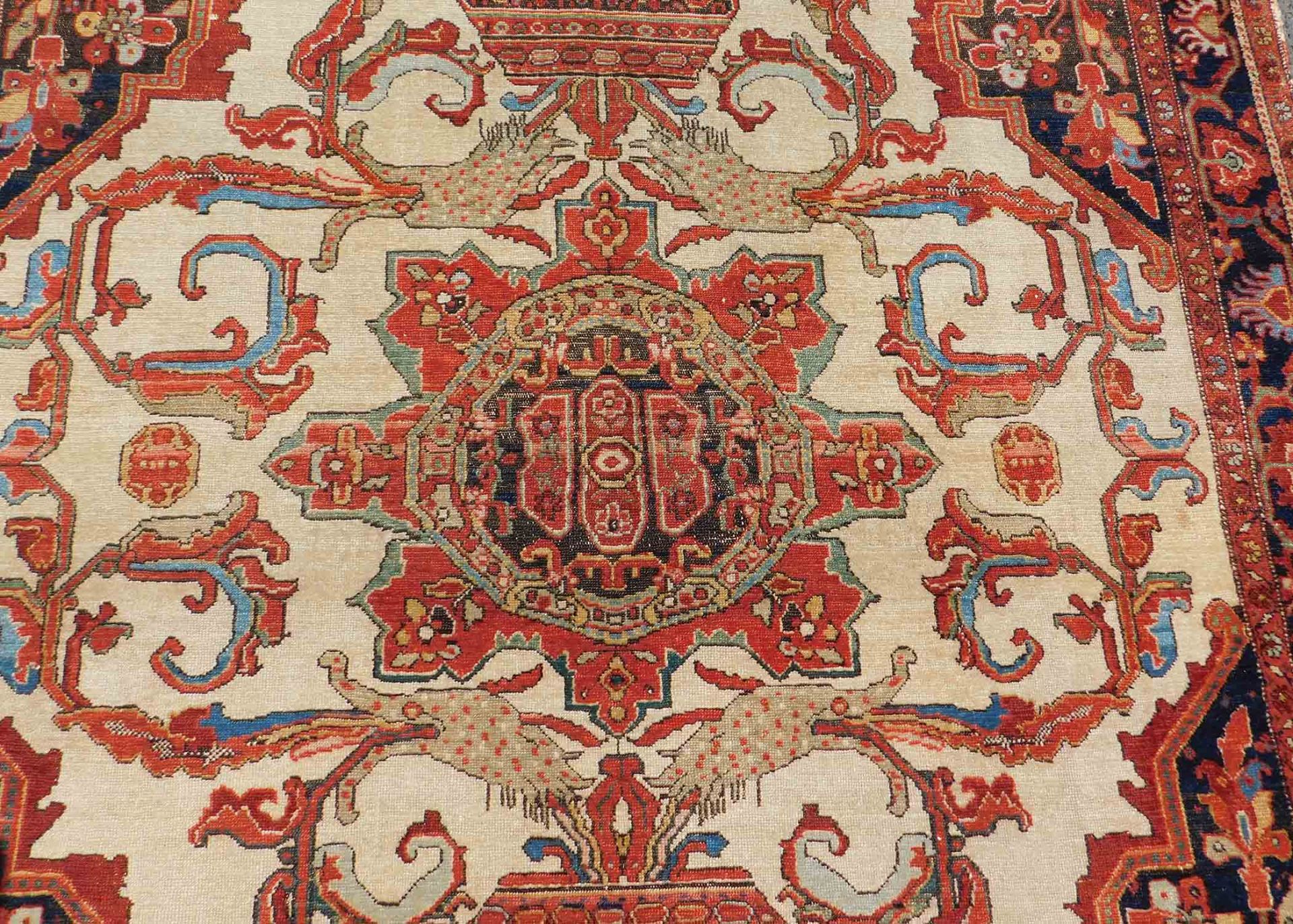Mishan Malayer Persian rug. Iran. Antique, around 1880.191 cm x 143 cm. Knotted by hand. Wool on - Image 7 of 12