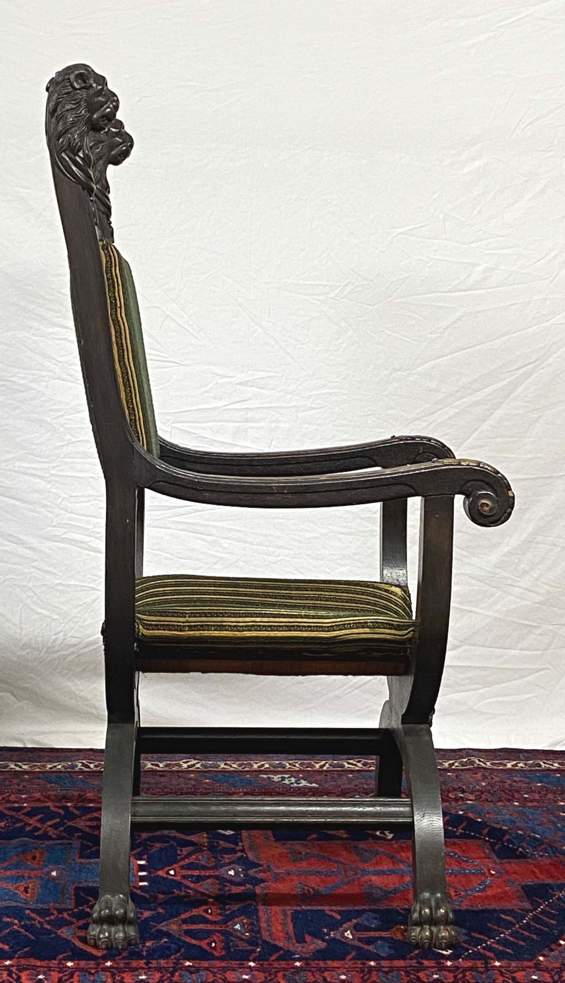 Scissor chair. Probably oak around 1900.123 cm x 62 cm x 60 cm. Seat height 36 cm. According to - Image 4 of 7