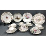 18 parts of Meissen porcelain. Partially still 18th century?Breakthrough plate 24 cm in diameter.