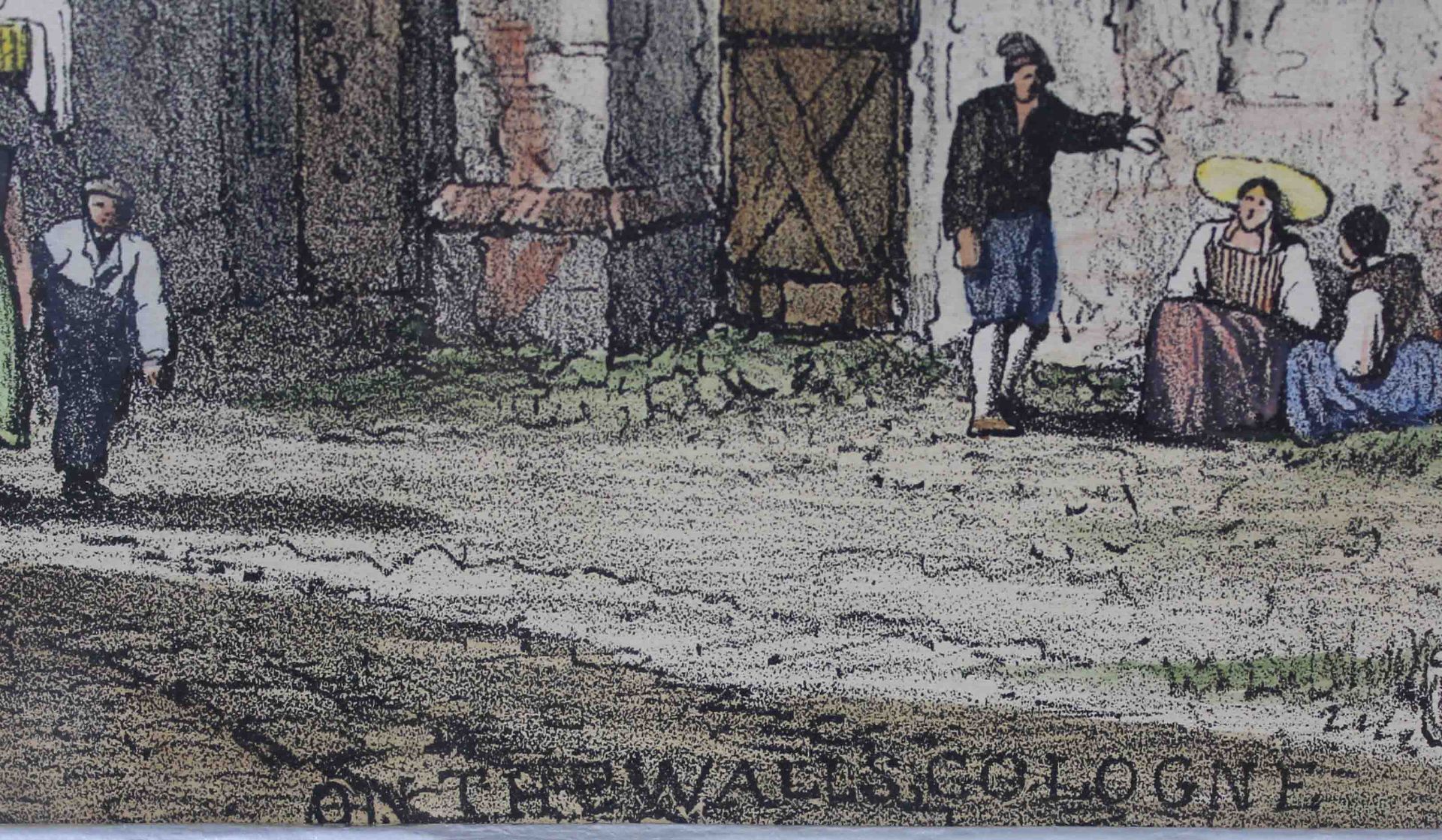 Samuel PROUT (1783 - 1852). "On the Walls, Cologne".37 cm x 26 cm the cut out. Color Lithograph, - Bild 2 aus 7