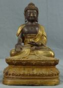 Buddha with begging bowl and swastika on the chest as a symbol of luck.19 cm high. China / Tibet
