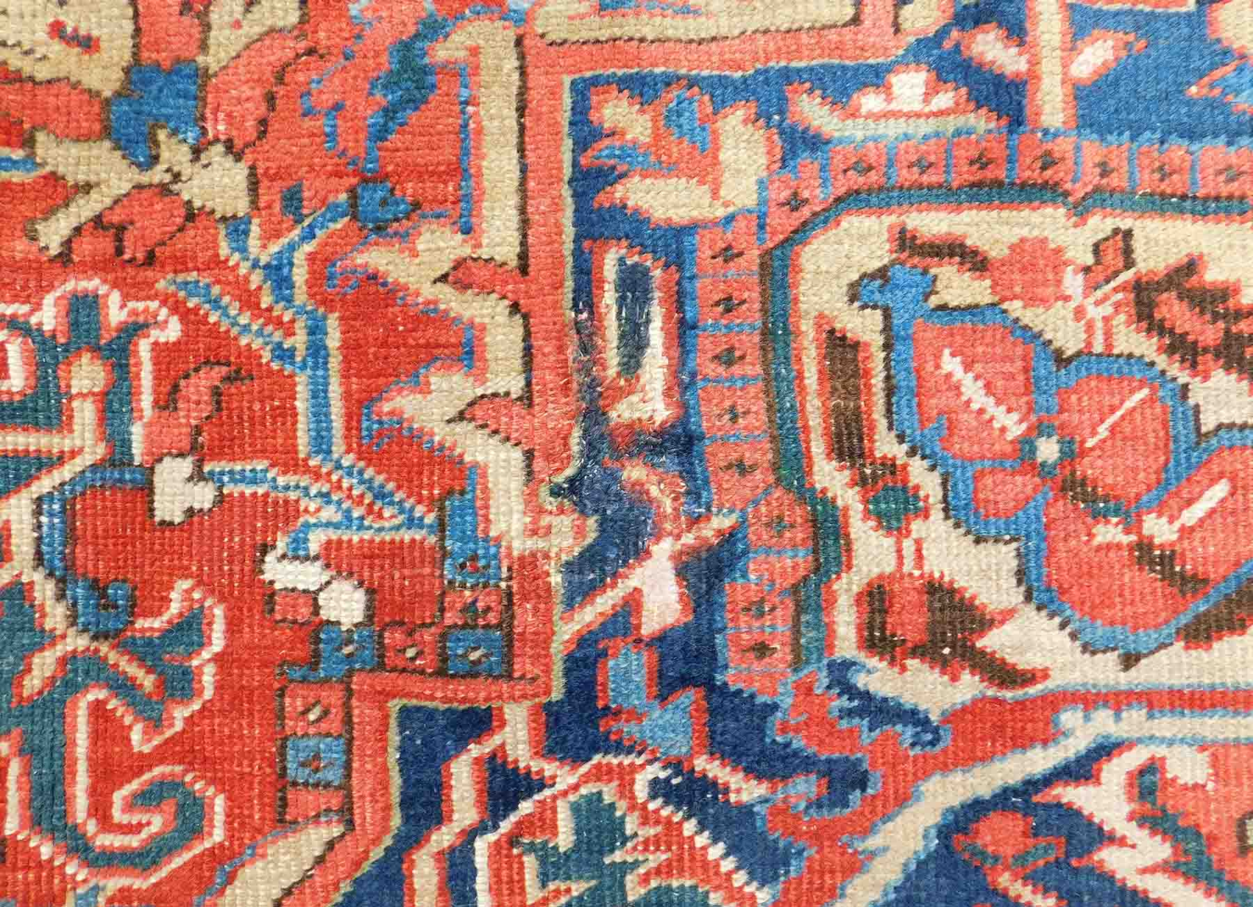 Heriz oriental carpet. Iran. Antique, around 1910.388 cm x 282 cm. Knotted by hand. Wool on - Bild 7 aus 9