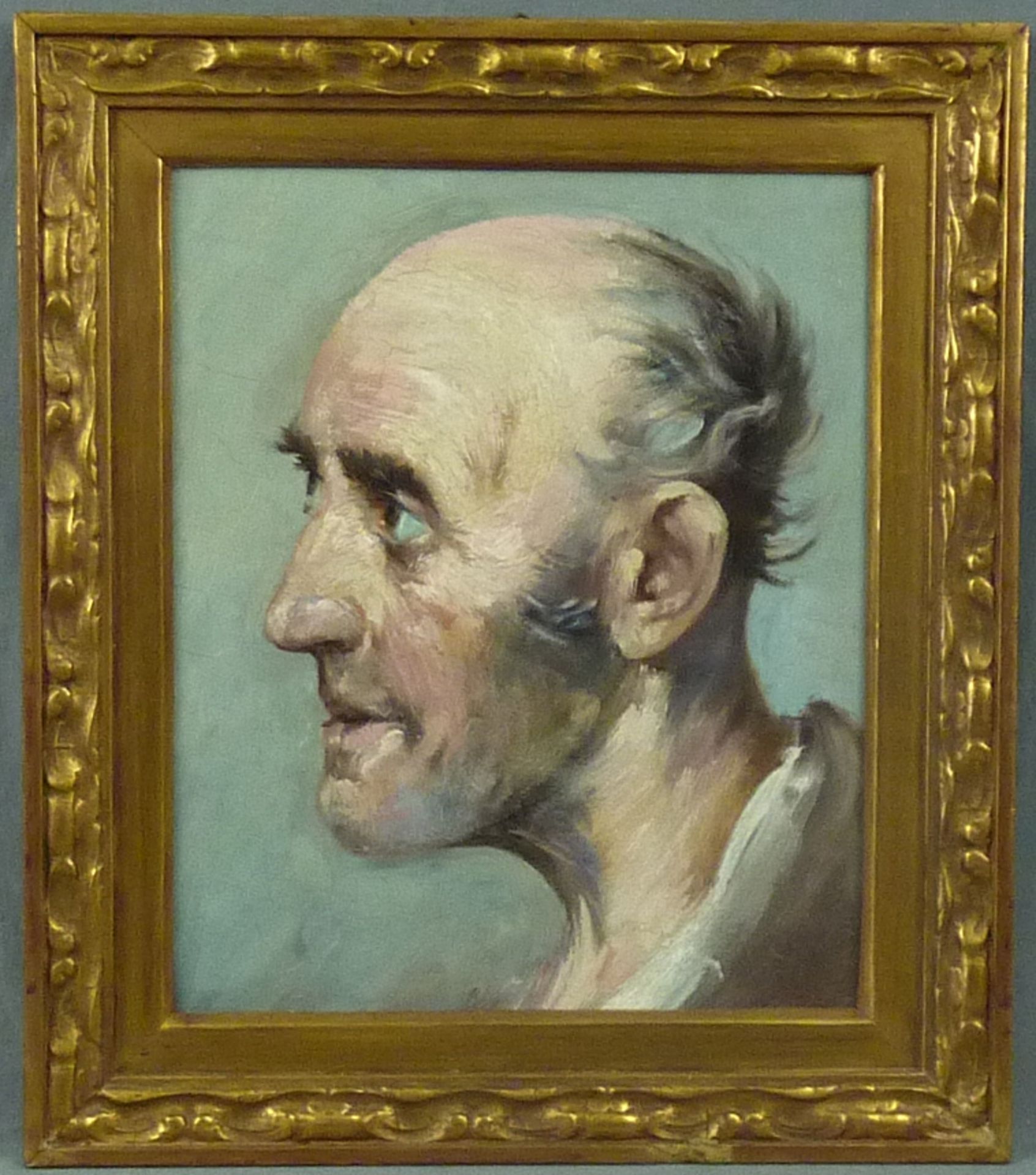 PORTRAITIST (XIX / XX). Character head.32 cm x 26 cm. Painting. Oil. No signature found. - Bild 2 aus 3