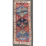 Shah - Savan tribal rug. Caucasus. Antique, probably 1828.254 cm x 105 cm. Knotted by hand. Wool