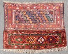 Shah - Savan Persian rug. Pocket front. Iran. Antique, around 1900.94 cm x 132 cm. One side hand-