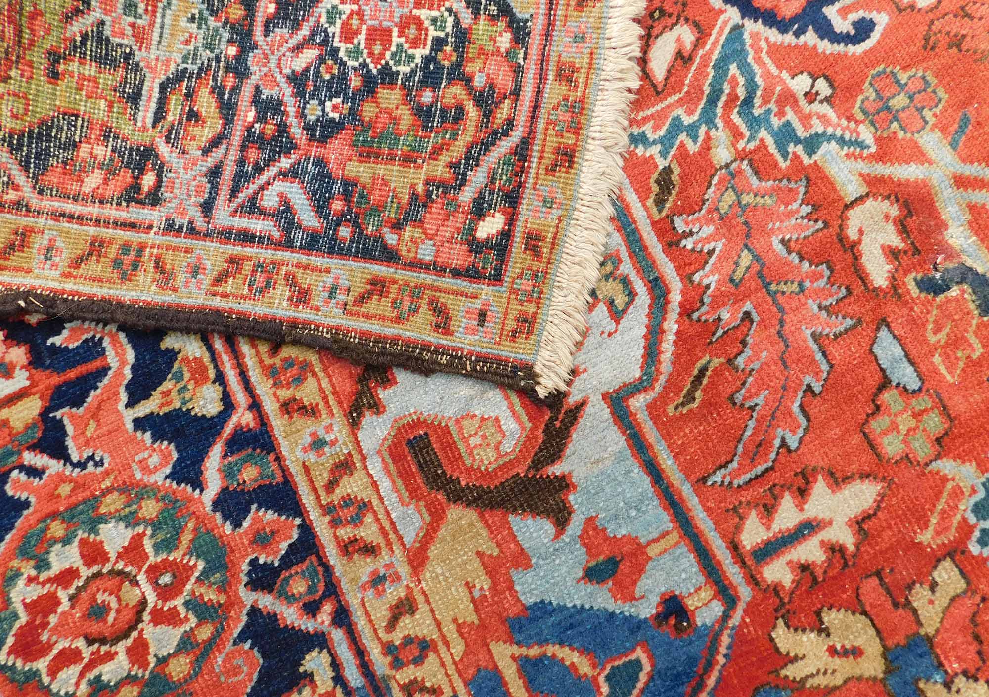 Heriz oriental carpet. Iran. Antique, around 1910.388 cm x 282 cm. Knotted by hand. Wool on - Bild 9 aus 9