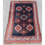 Varamin Shah-Savan Persian carpet. Iran. Antique, circa 100 years old.219 cm x 145 cm. Knotted by