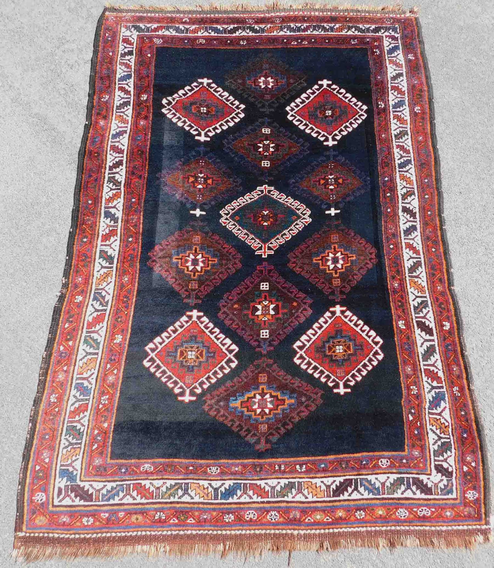 Varamin Shah-Savan Persian carpet. Iran. Antique, circa 100 years old.219 cm x 145 cm. Knotted by