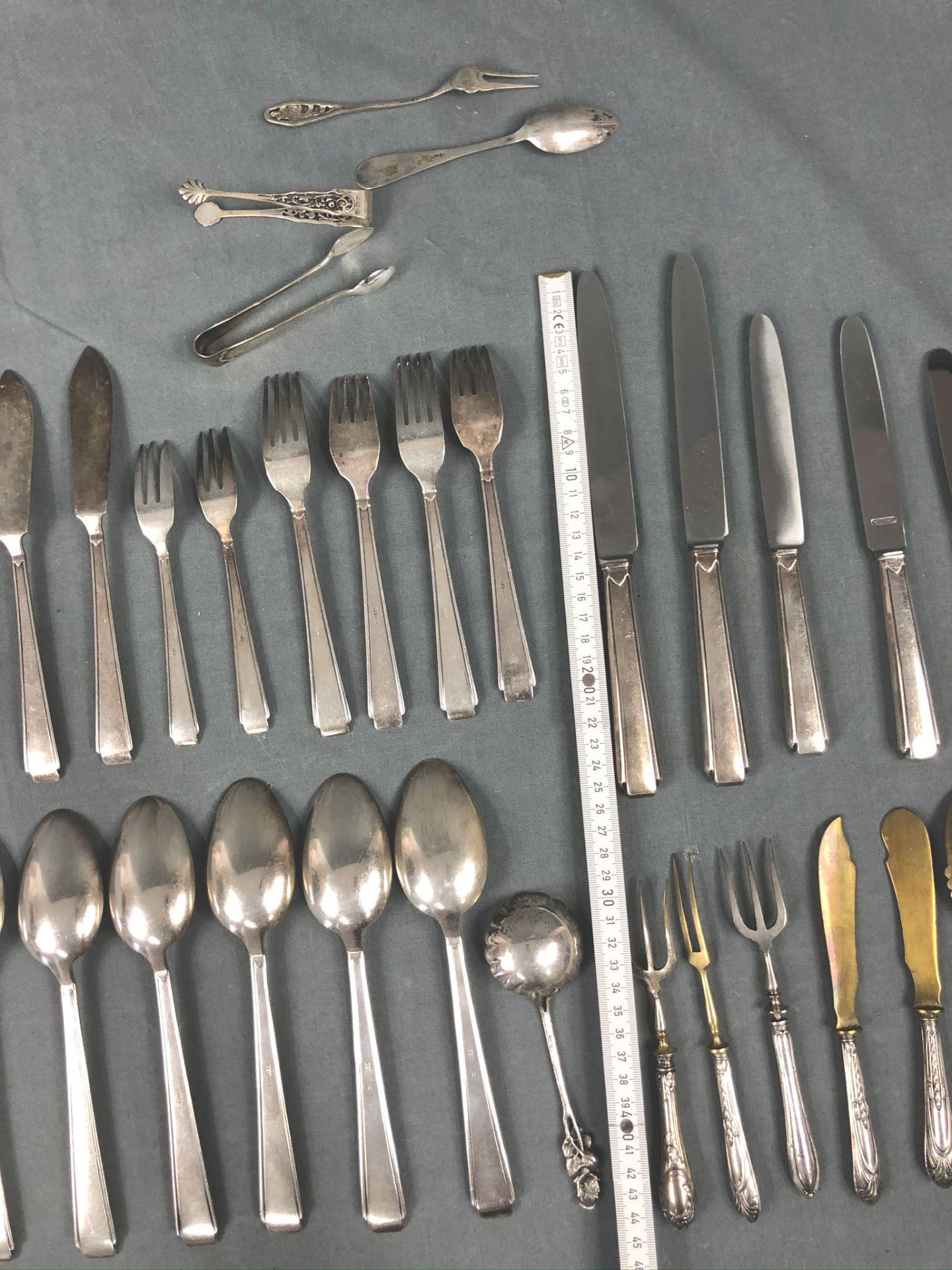 Silver. Cutlery. Some items Art Nouveau and some Wilkens.Minimum 1212 grams of silver (without the - Bild 3 aus 12