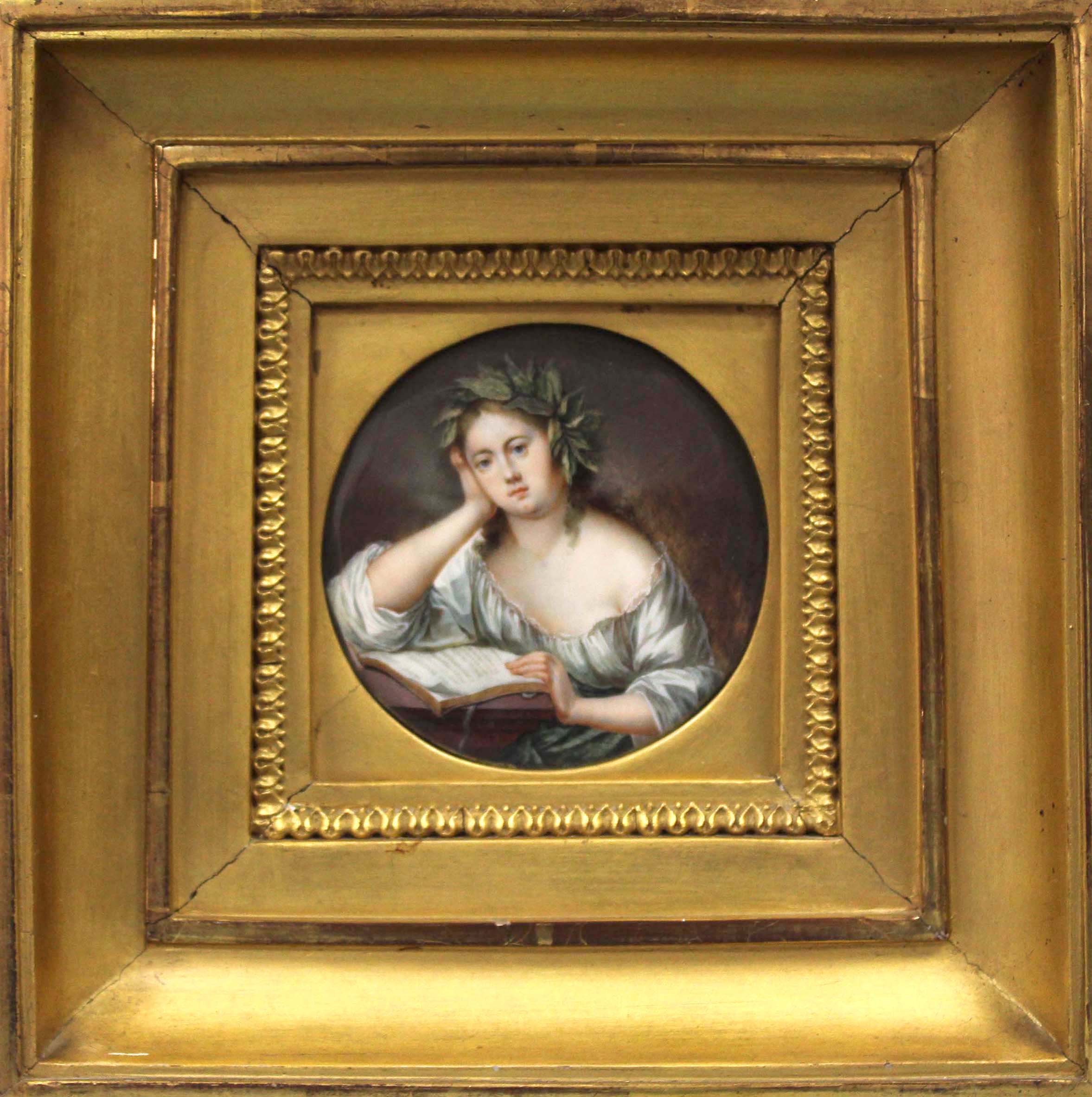 S.J. ULLMANN (XVIII - XIX). Sappho, am 1ten August 1823.Diameter 9 cm. Probably painting, gouache on - Bild 2 aus 3