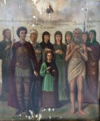 ICON (XIX). Several saints - icon. Russia, probably. St. Petersburg.34 cm x 30 cm the icon.