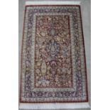 Hereke silk rug. Extremely fine weave.154 cm x 92 cm. Carpet. Knotted by hand. Silk on silk.Hereke