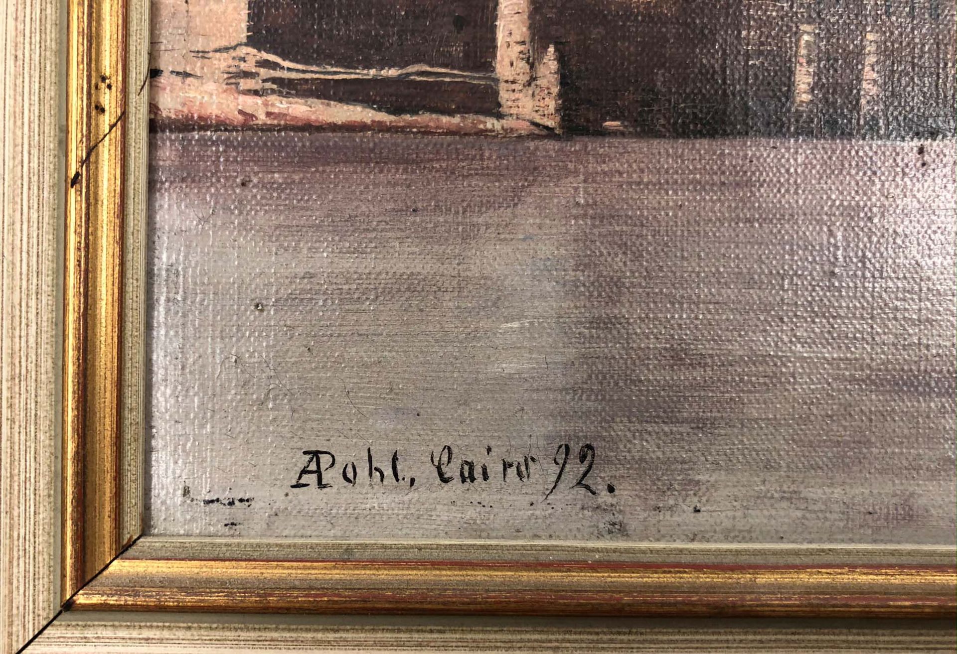 A. POHL (act.1892 - 1907). "Cairo 92". On the Nile. Egypt.19 cm x 27 cm. Painting. Oil on canvas. - Bild 3 aus 4