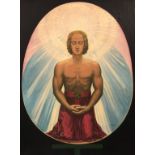 Walter EINBECK (1890 - 1968). The enlightened one.104 cm x 75 cm. Painting. Oil on canvas. Signed