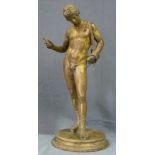 Prof. J. CHIURAZZI (act. c. 1870).Narcissus. Narcissus. Narcissus.63 cm high. Bronze. Gilded? Signed