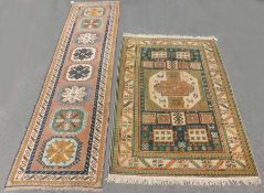 2 Kars - Kazak carpets. Knotted by hand. Wool on wool. Turkey.The runner 338 cm x 93 cm.The rug with