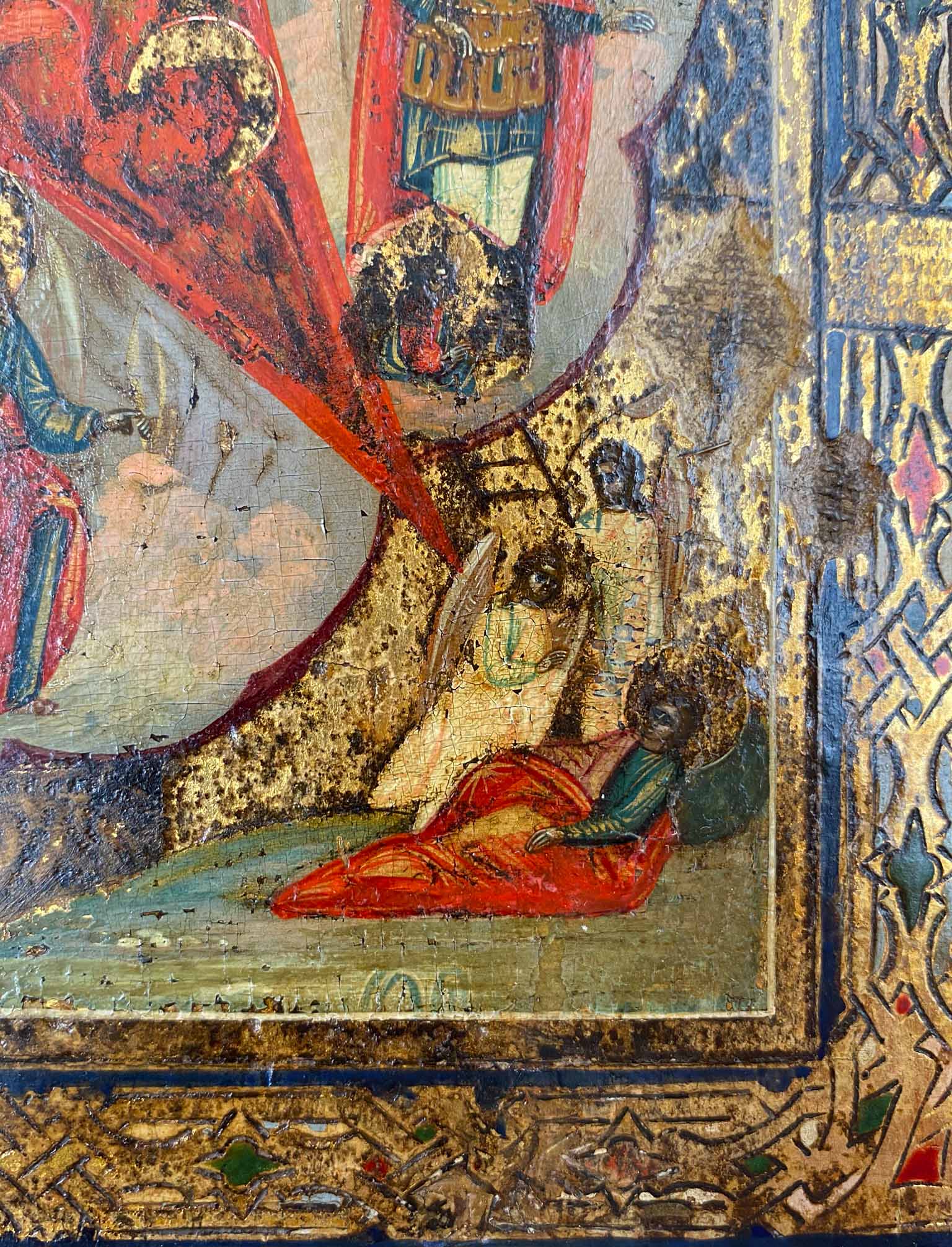 ICON (XIX - XX). Maria with Jesus.31 cm x 26 cm. Painting. Mixed media. Russia? Saint Petersburg - Image 7 of 7