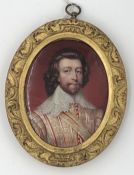 Henry Pierce BONE (1779 - 1855). William. First Earl of Denbigh.10.5 cm x 8 cm oval. Enamel on