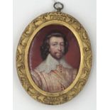 Henry Pierce BONE (1779 - 1855). William. First Earl of Denbigh.10.5 cm x 8 cm oval. Enamel on