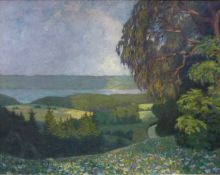 Leopold DURM (1878 - 1918). "Ammersee" 1909.110 cm x 140 cm. Painting. Oil on canvas. No signature