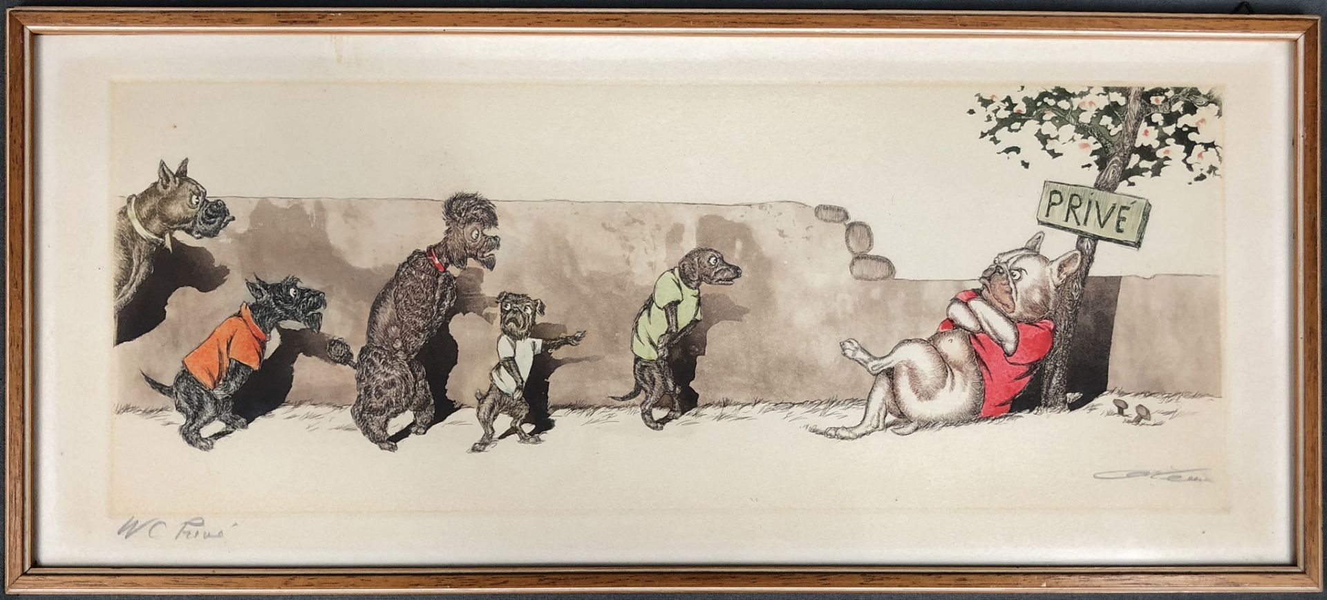 Arthur Boris KLEIN (1893 - 1985). "WC Privé".167 mm x 438 mm the plate size. Colored etching. - Bild 2 aus 5