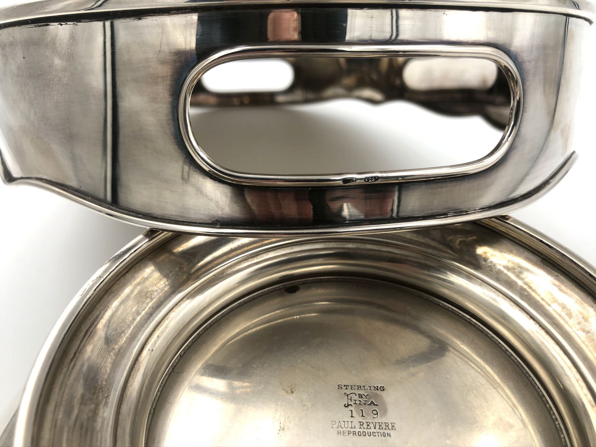 Tray and large bowl. Silver 925, sterling.1801 grams. Up to 35 cm x 25 cm. Hallmarked.Tablett und - Bild 4 aus 5