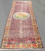 Sultanabad Persian carpet. Iran. Antique, 1281 (1864).510 cm x 206 cm. Knotted by hand. Wool on