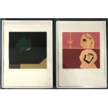 Endre BALINT (1914-1986). Two monotypes from 1985.Up to 30 cm x 30 cm. Each signed, dated (19) 85,