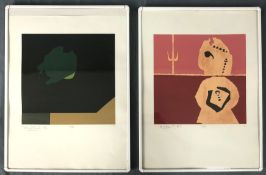 Endre BALINT (1914-1986). Two monotypes from 1985.Up to 30 cm x 30 cm. Each signed, dated (19) 85,