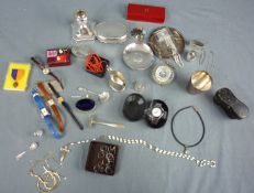 Mixed lot of small silver, wristwatches, opera glass.Also Girard Perregaux, also Maurice Lacroix.