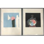 Endre BALINT (1914-1986). Two monotypes from 1985.Up to 30 cm x 30 cm. Each signed, dated (19) 85,