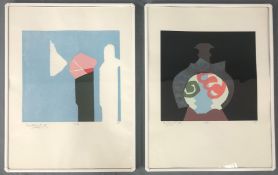 Endre BALINT (1914-1986). Two monotypes from 1985.Up to 30 cm x 30 cm. Each signed, dated (19) 85,