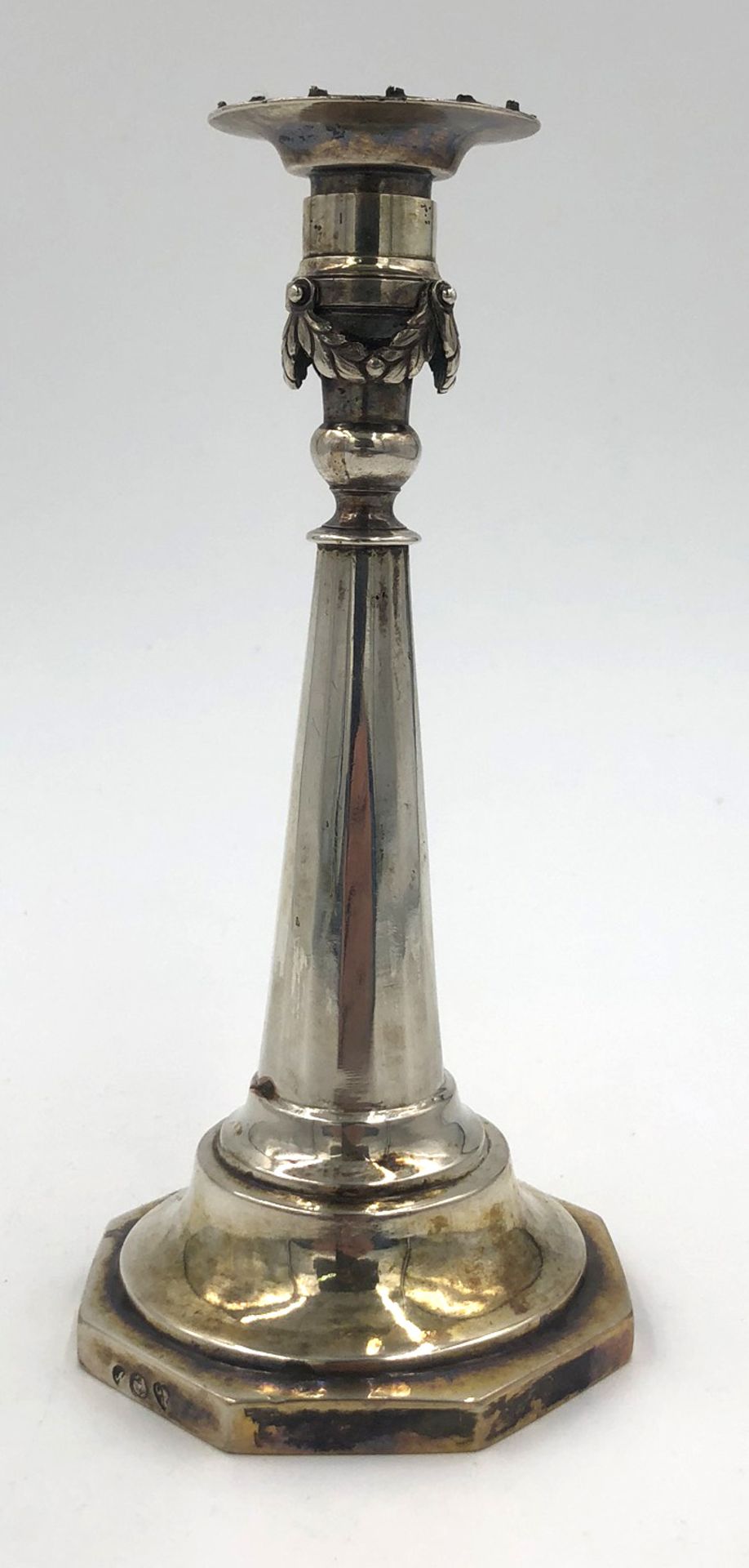 Empire candlestick. Silver.19.5 cm tall. 234 grams. Condition see photos.Kerzenleuchter Empire. - Image 9 of 13