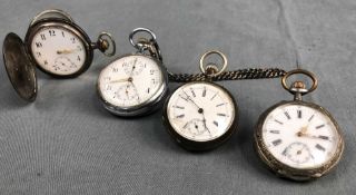 4 pocket - watches. Also silver. One is a chronograph.Up to 53 mm in diameter. 3 started on 27 April