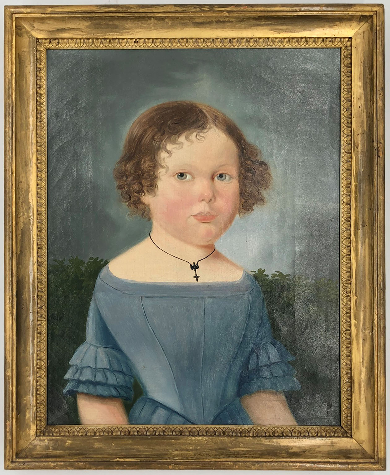 UNSIGNED (XIX). Half portrait of a girl. Biedermeier.38 cm x 30 cm. Painting. Oil on canvas. No - Image 2 of 4