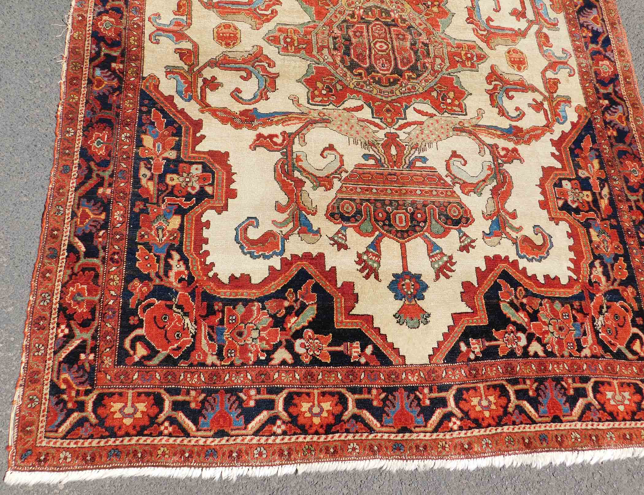 Mishan Malayer Persian rug. Iran. Antique, around 1880.191 cm x 143 cm. Knotted by hand. Wool on - Bild 5 aus 12