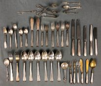 Silver. Cutlery. Some items Art Nouveau and some Wilkens.Minimum 1212 grams of silver (without the