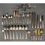 Silver. Cutlery. Some items Art Nouveau and some Wilkens.Minimum 1212 grams of silver (without the