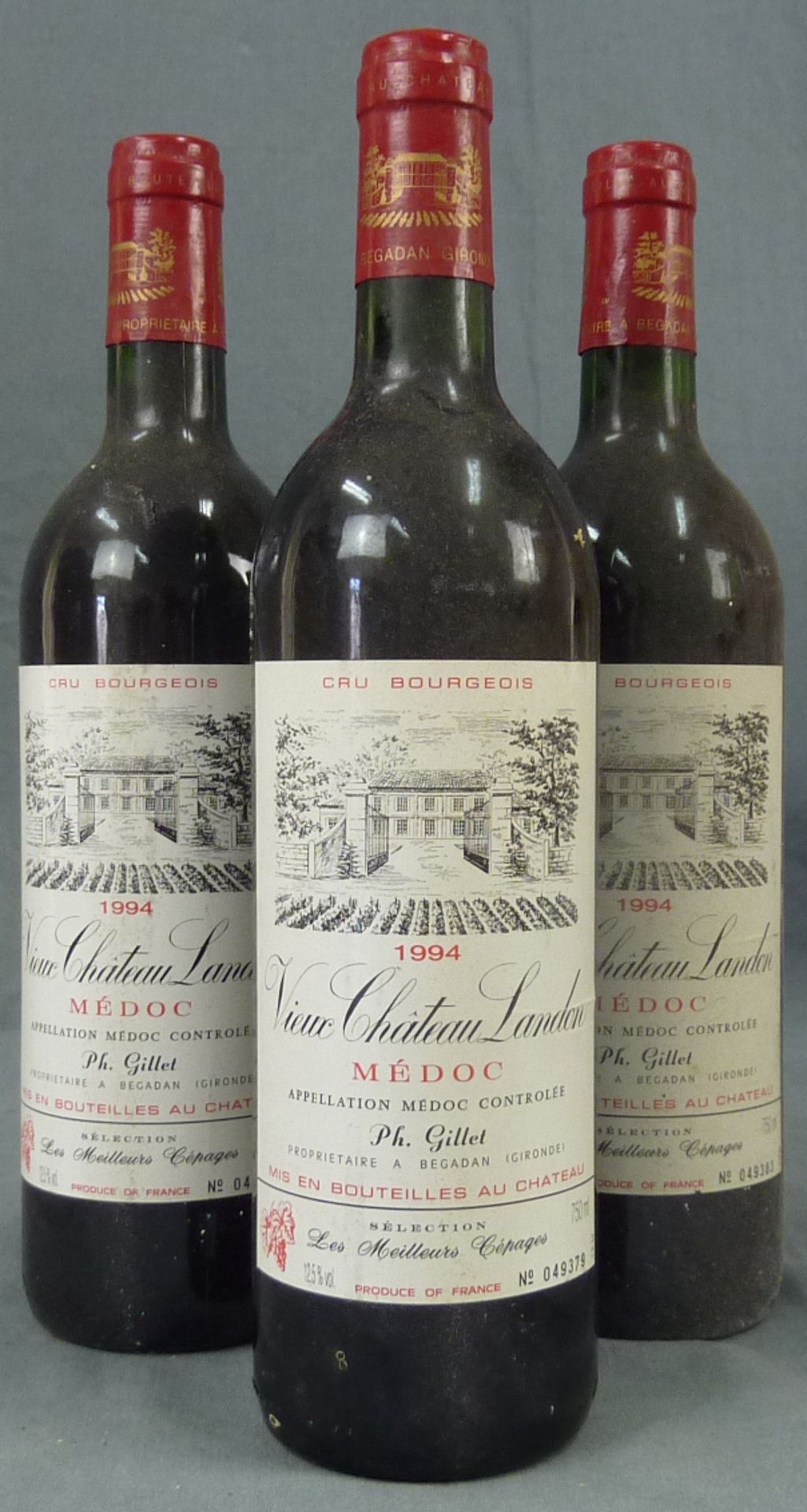 Interesting lot of aged Bordeaux red wine. White wine. France.2015 Chateau de Bellevue Lussac St- - Image 8 of 11