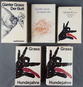 Günter GRASS (1927 - 2015). Five signed works.Two copies ''Hundejahre''. ''Der Butt'', with