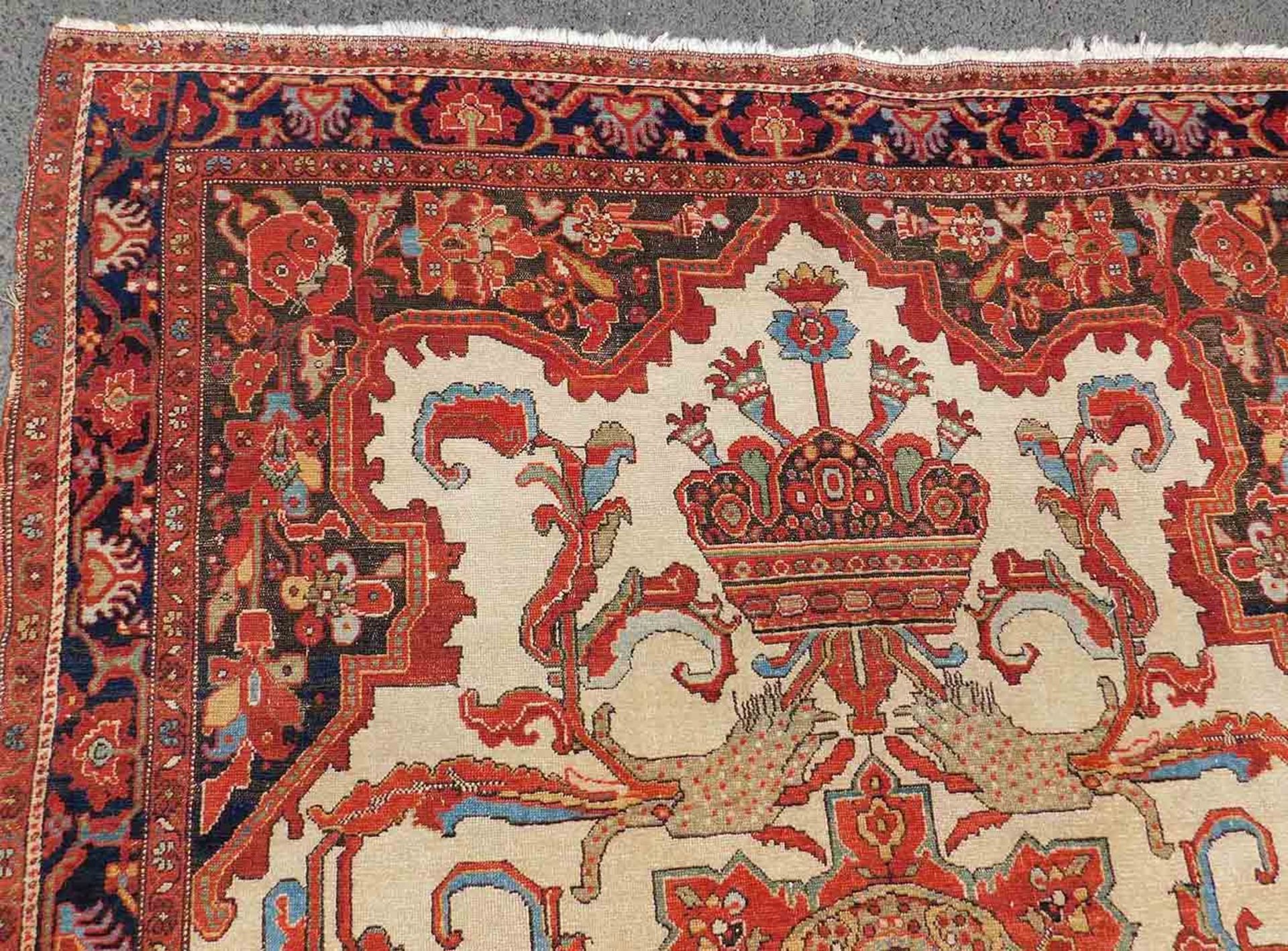 Mishan Malayer Persian rug. Iran. Antique, around 1880.191 cm x 143 cm. Knotted by hand. Wool on - Image 9 of 12