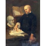 Gabriel Cornelius VON MAX (1840 - 1915). The anatomist.43 cm x 34,5 cm. Painting. Oil on canvas.