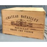 1995 Château Batailley magnum. Pauillac 5eme Grand Cru Classé.6 magnum bottles. In original wooden
