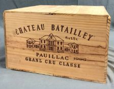 1995 Château Batailley magnum. Pauillac 5eme Grand Cru Classé.6 magnum bottles. In original wooden