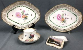 Cup and saucer, Vienna. Beehive brand. Two KPM plates.Up to 29.5 cm x 22 cm the plates. In