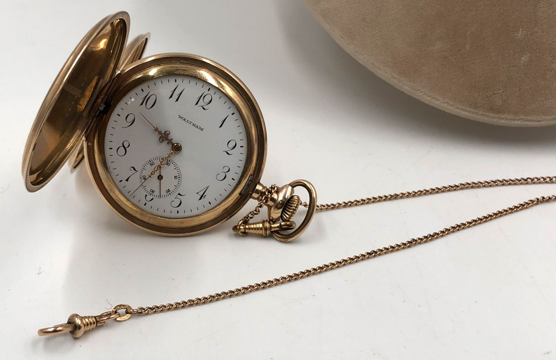 Waltham pocket watch gold-plated 51 mm in diameter.Plus a men's wristwatch. Historical jewelry. Some - Image 10 of 15