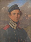 UNSIGNED (XIX). Cadet.20 cm x 15,5 cm. Painting. Oil on canvas. Depicted probably a Prussian