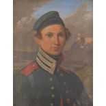 UNSIGNED (XIX). Cadet.20 cm x 15,5 cm. Painting. Oil on canvas. Depicted probably a Prussian