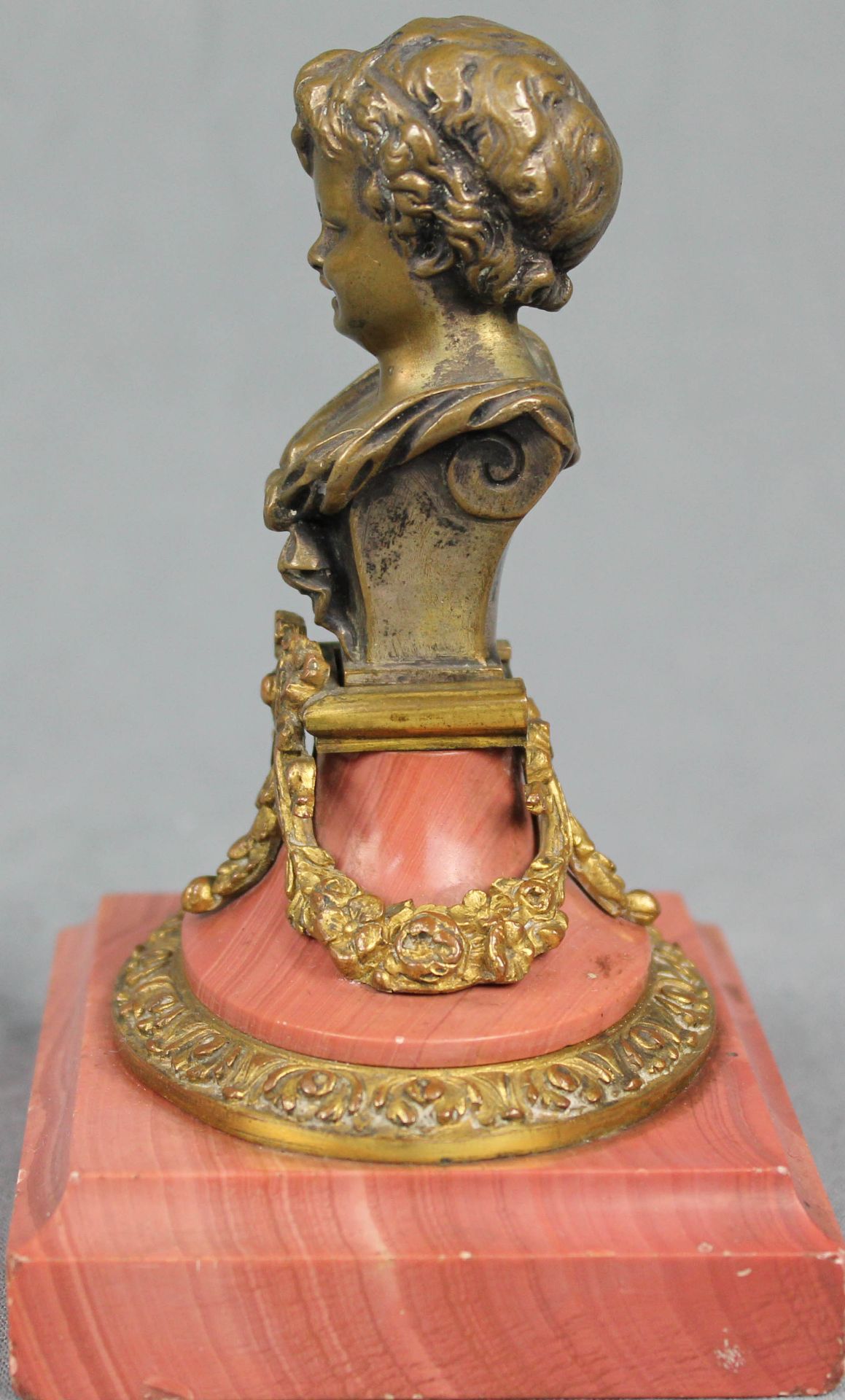 Seal stamp. Bronze. Red marble base.12.5 cm high. Condition see photos.Petschaft. Bronze. Sockel - Image 4 of 8